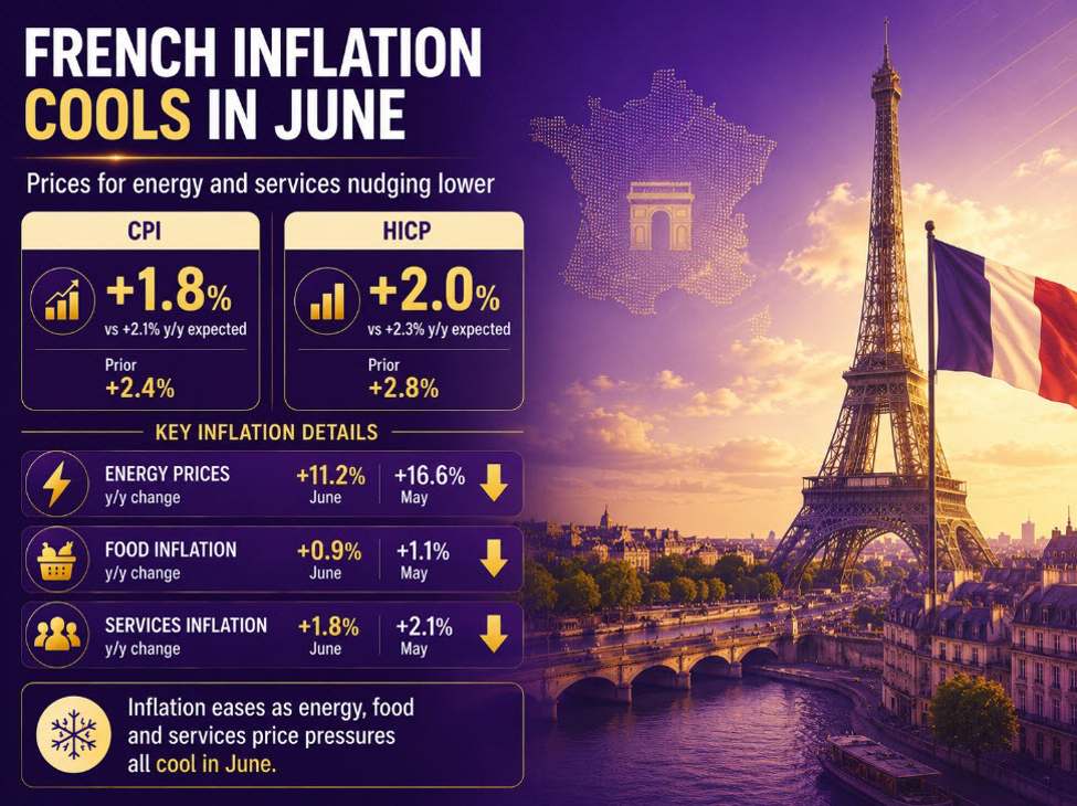 French preliminary data shows inflation cooling in June
