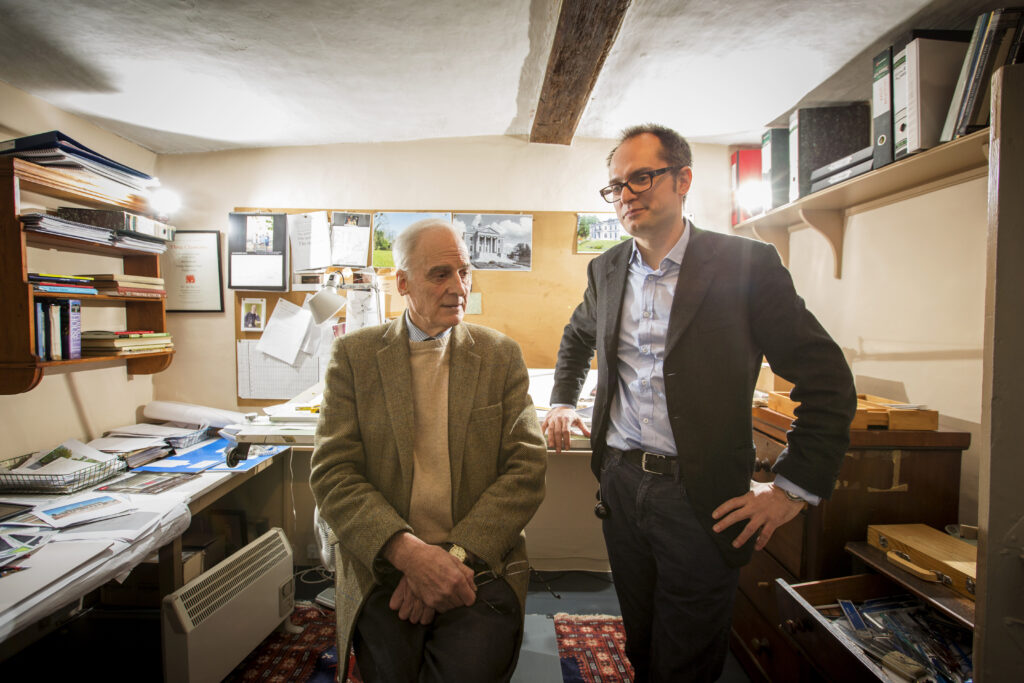 Quinlan and Francis Terry in their Dedham office