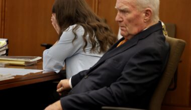 Defense attorney Kevin Reddington and Lindsay Clancy listened to the 911 recording from her husband's call to police on Jan. 24, 2023 during her trial at Plymouth Superior Court on July 29.