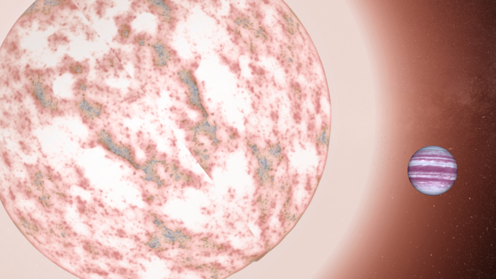 WD 1856 b watches from a safe distance as its parent star transforms into a red giant and destroys its inner planetary system
