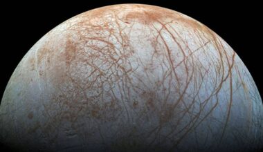 Jupiter’s moon Europa may contain a deep ocean beneath its frozen surface, making it a prime target in the search for alien life.