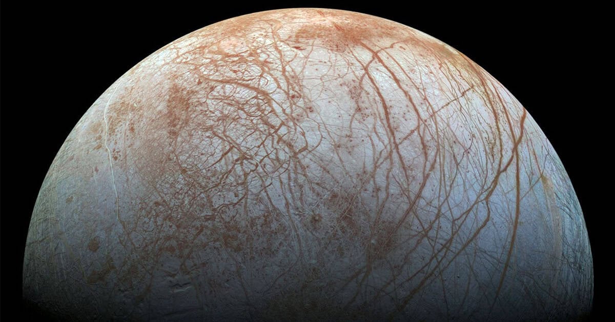 Jupiter’s moon Europa may contain a deep ocean beneath its frozen surface, making it a prime target in the search for alien life.
