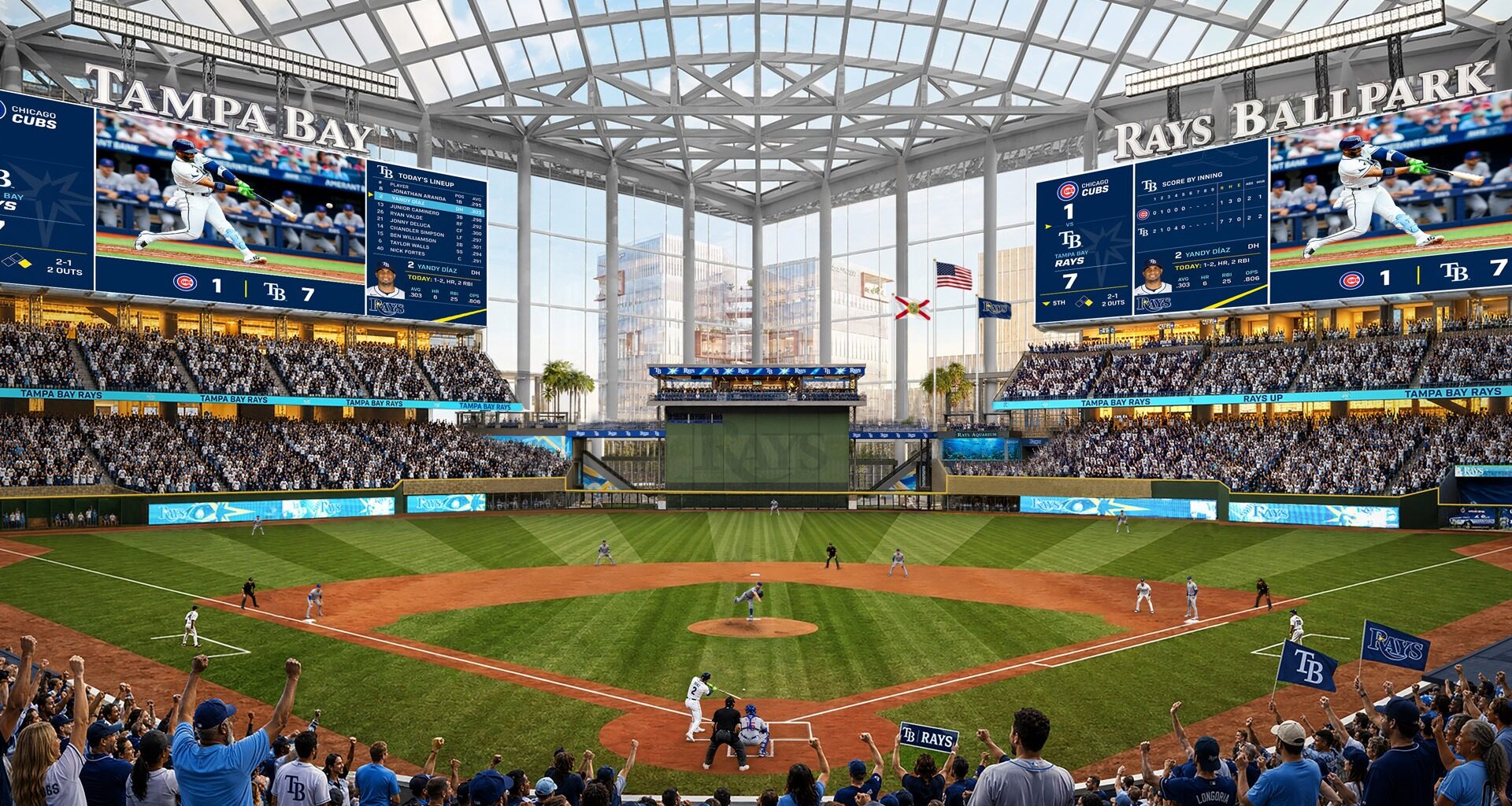 Tampa Bay Rays Release Interior Renderings for New Ballpark Designed by Populous
