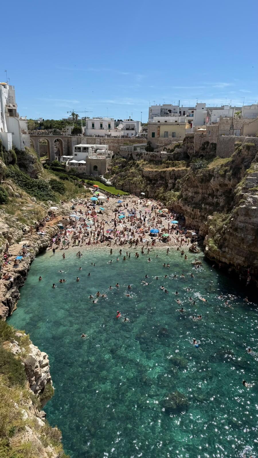 The iconic beach in Polignano a Mare (Photo: Nir Levy) החוף האייקוני בפוליניאנו אה מארה