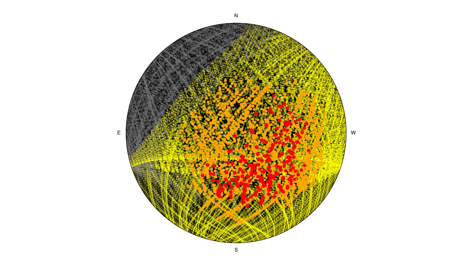a circle completely covered in dots of various colors