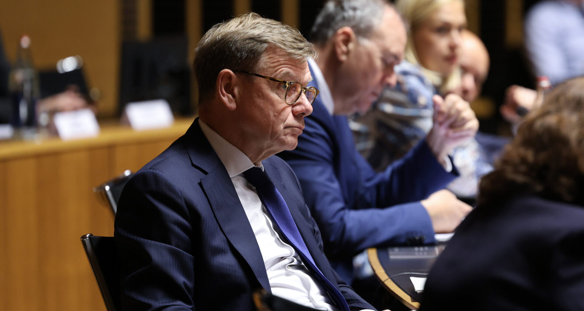 German foreign minister Johan Wadephul at the EU Council in Brussels
