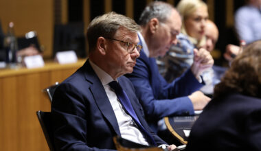 German foreign minister Johan Wadephul at the EU Council in Brussels