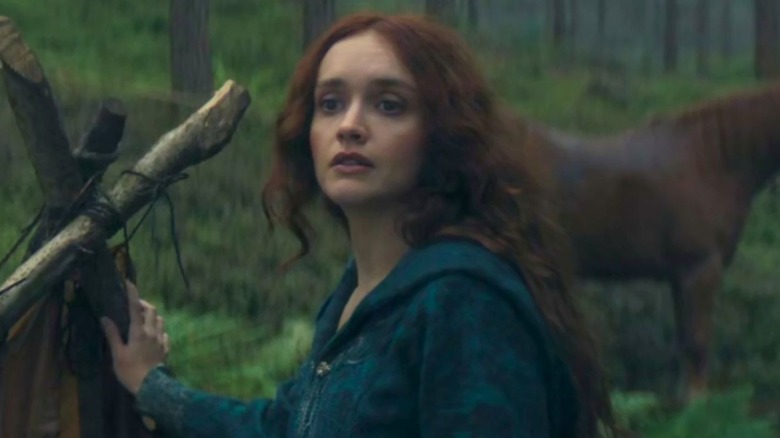 Olivia Cooke as Alicent Hightower in the woods in House of the Dragon