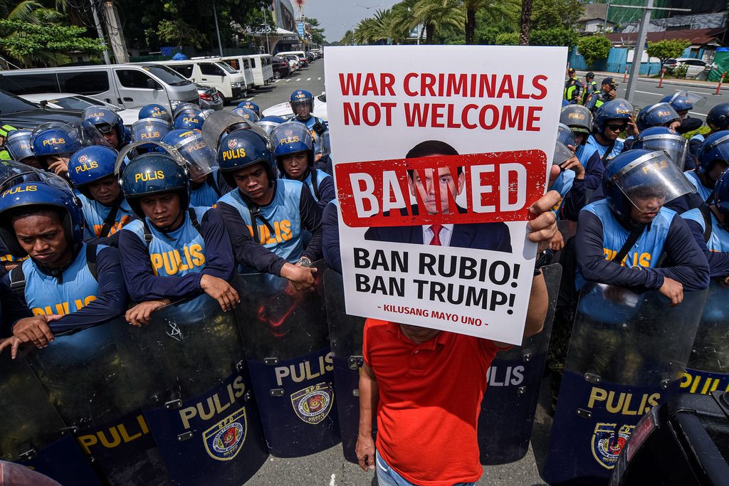 ASEAN Ministers Meeting protest against Marco Rubio