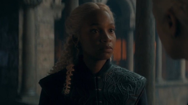 Bethany Antonia as Baela Targaryen looking stoic in House of the Dragon