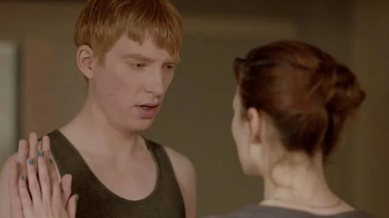 Domnhall Gleeson's Ash replica facing Hayley Atwell's Martha on Black Mirror