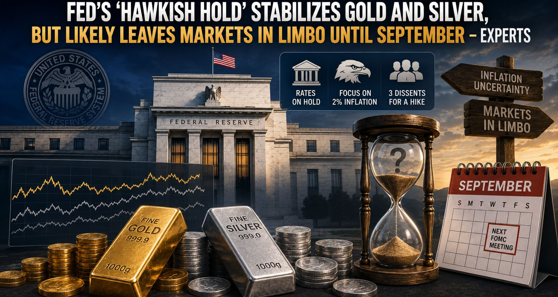Fed’s ‘hawkish hold’ stabilizes gold and silver, but likely leaves markets in limbo until September – Experts