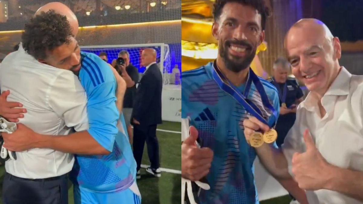 Vozinha shares unforgettable embrace with Gianni Infantino after remarkable World Cup journey