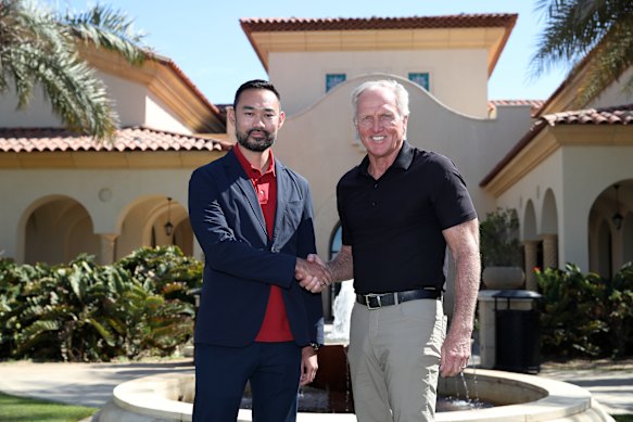 Cho Minn Thant with LIV Golf’s Greg Norman in 2022.