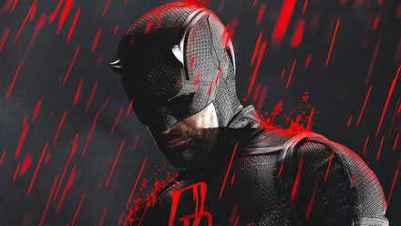 Daredevil with red rain falling on him in Daredevil: Born Again