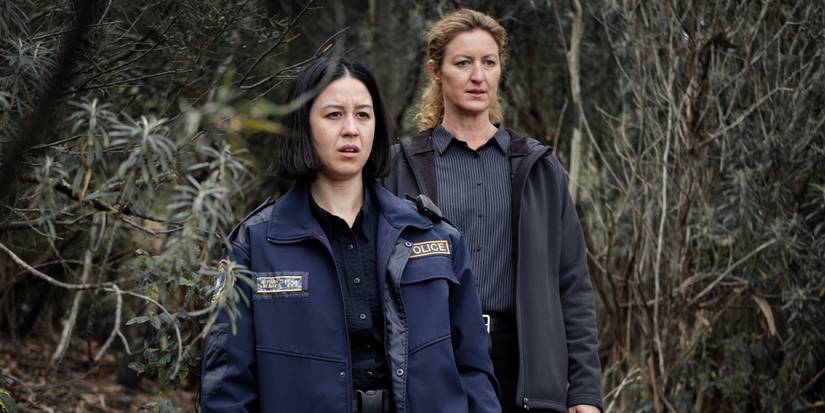 Nina Oyama as Abby Matsuda and Kate Box as Dulcie Collins in Episode 6 of 'Deadloch.'