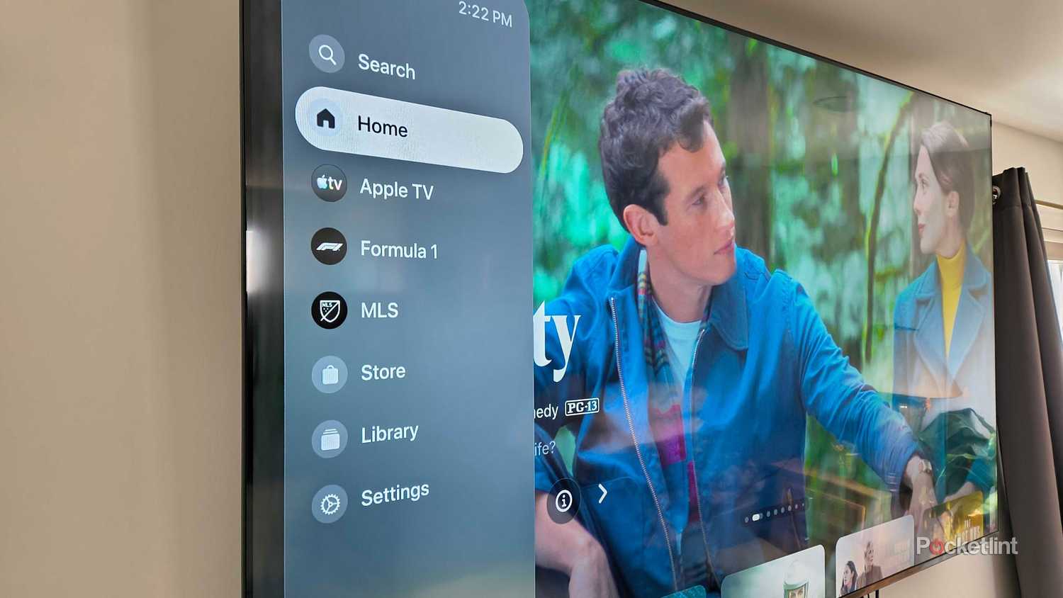 Apple TV channel listings, including F1 and MLS.