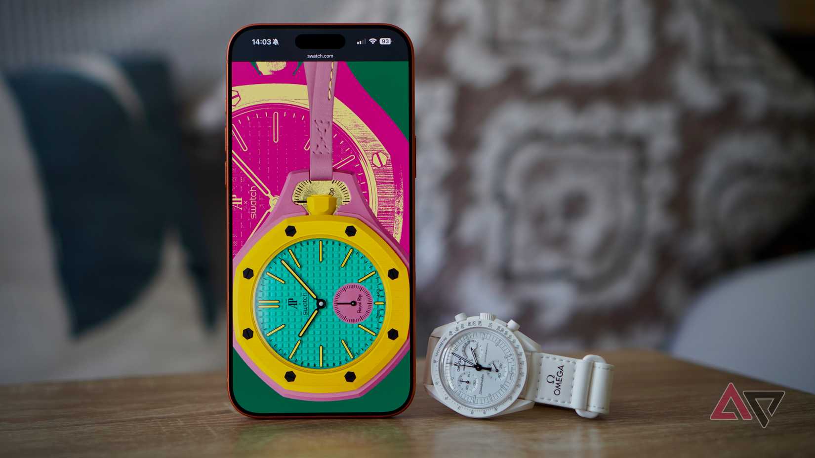 A picture of a watch on a phone screen