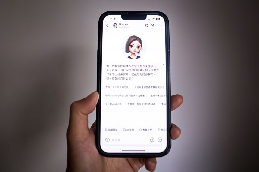 The ByteDance Ltd. Doubao AI application arranged on a smartphone in Hong Kong, China, on March 14, 2025.