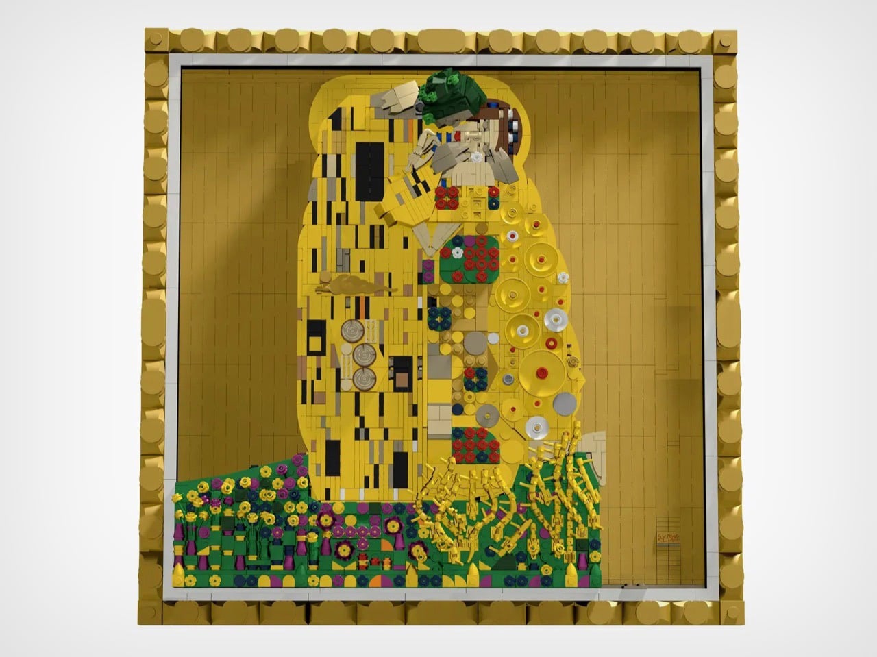 A LEGO Fan Recreated Gustav Klimt’s Iconic Artwork ‘The Kiss,’ Gold Studs and All