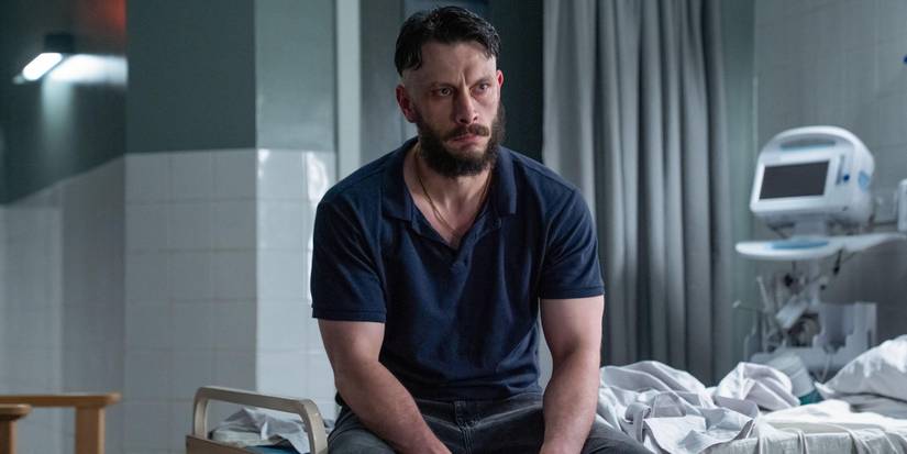 Adult Ruben (Richard Gadd), in a hospital room, in Episode 5 of 'Half Man'