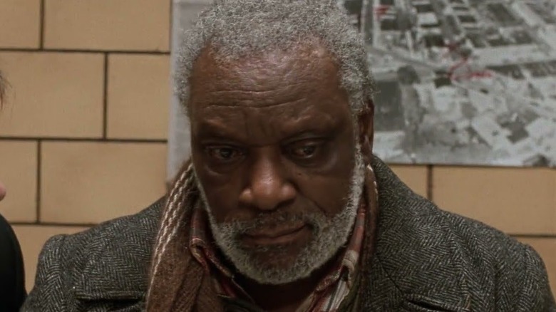 Tucker (Moses Gunn) is interrogated in Homicide: Life on the Street