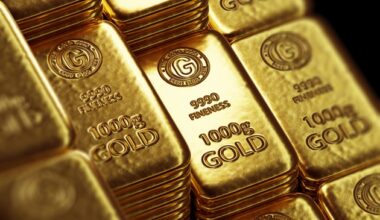 stack of shiny gold bars 3d illustration