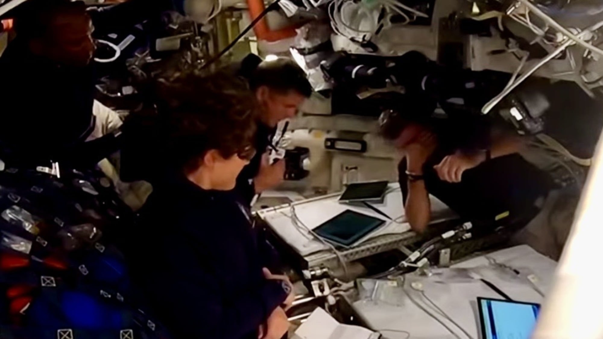 Commander Reid Wiseman crying as Orion approaches moon