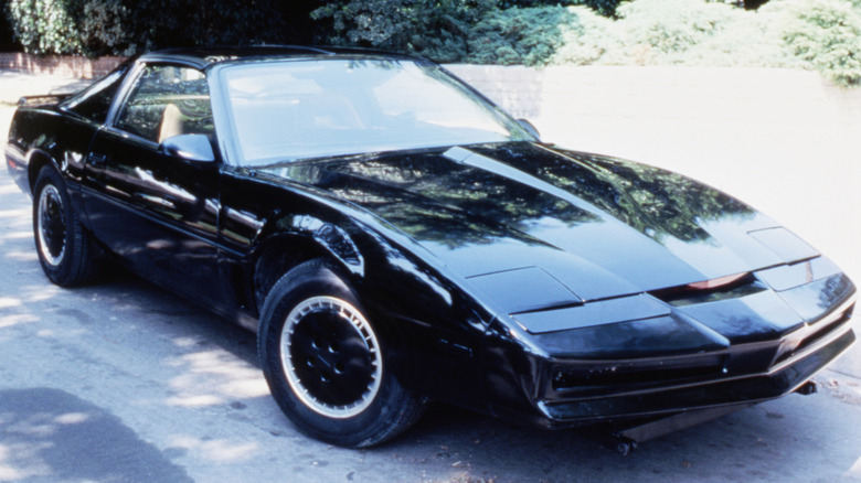KITT, the artificially intelligent supercar featured in the American TV show 'Knight Rider', circa 1983.