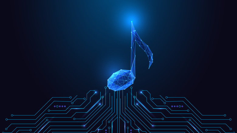 Graphic representing AI-generated music