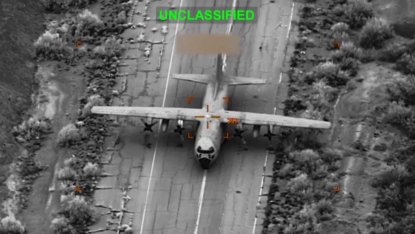 Airplane targeted in strike
