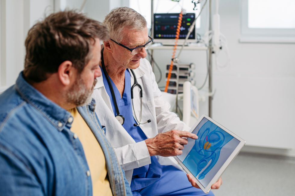 male patient with doctor