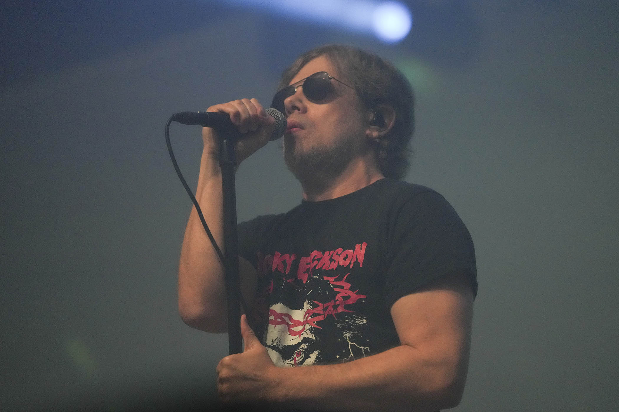 Dax Riggs performs during a 2025 Acid Bath reunion show