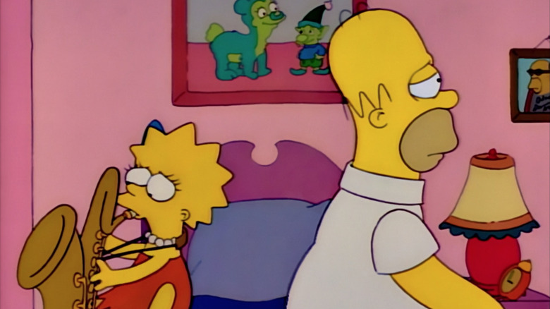Homer cries while listening to Lisa play the saxophone in 