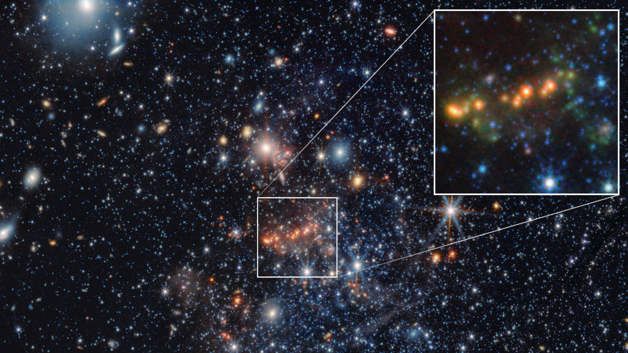 The dwarf galaxy Sextans A observed by the James Webb Space Telescope.