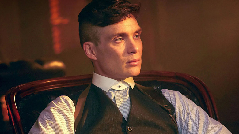 Cillian Murphy as Thomas Shelby glaring in Peaky Blinders.