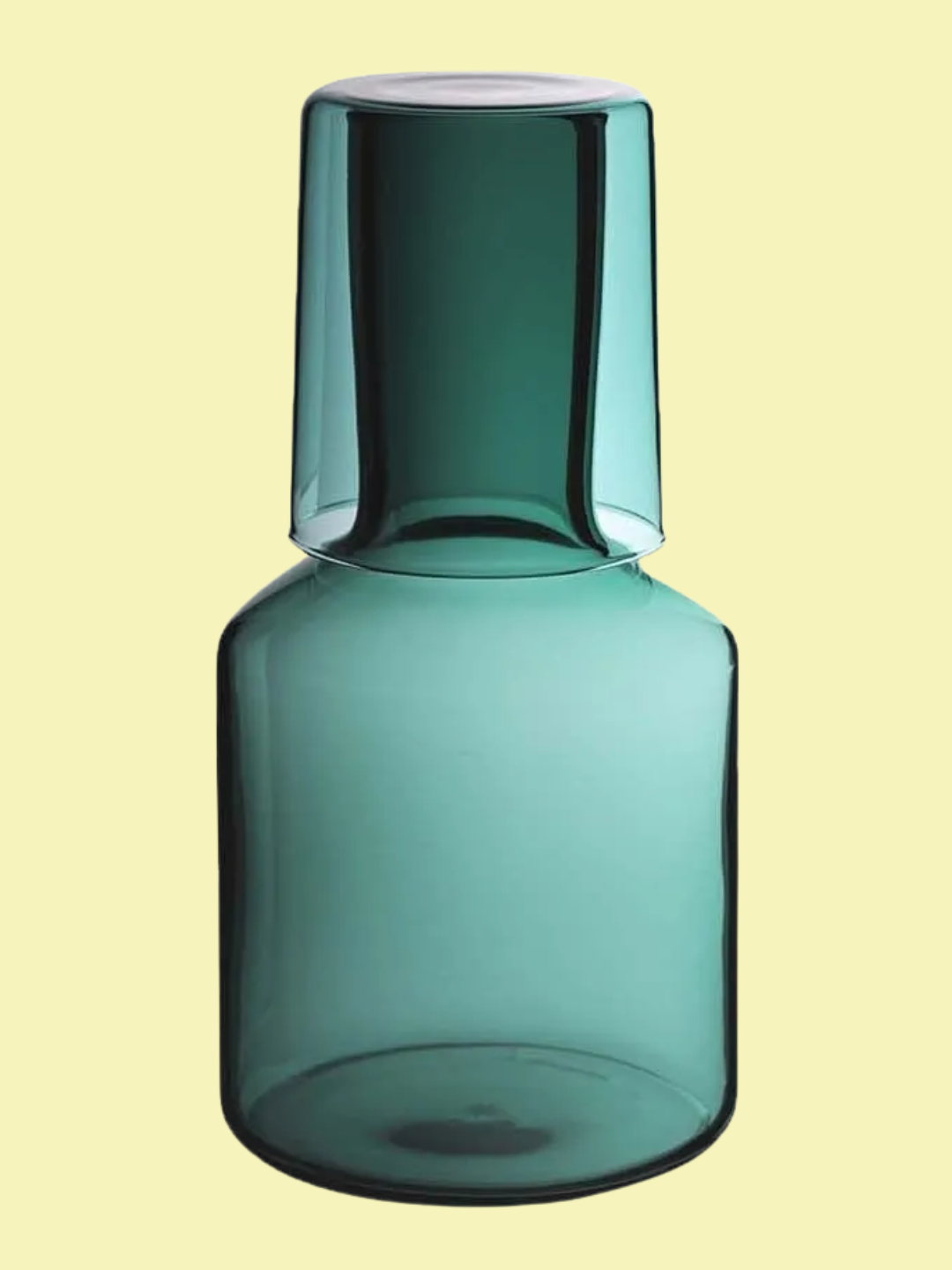 A sea green carafe and tumbler from Maison Balzac
