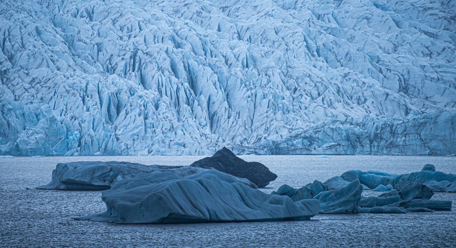 Representative image of a glacier and ocean water