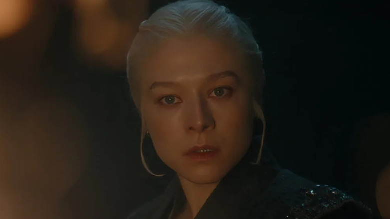 Emma D'arcy as Rhaenyra looking terrified in House of the Dragon