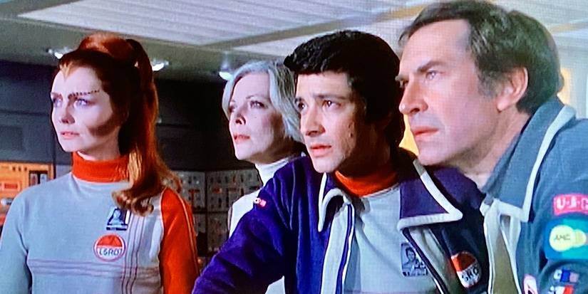 The chief crew of Moonbase Alpha: Maya, Helena, Tony, and Koenig.