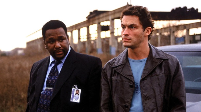 Wendell Pierce and Dominic West as Bunk and McNulty in The Wire