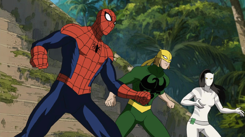 Spider-Man, Iron Fist, and White Tiger in Ultimate Spider-Man