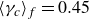 left angle bracket gamma Subscript c Baseline right angle bracket Subscript f Baseline equals 0.45