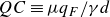 upper Q upper C identical to mu q Subscript upper F Baseline divided by gamma d