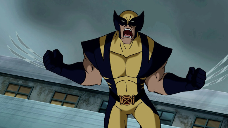 Wolverine screaming with his claws out in Wolverine and the X-Men