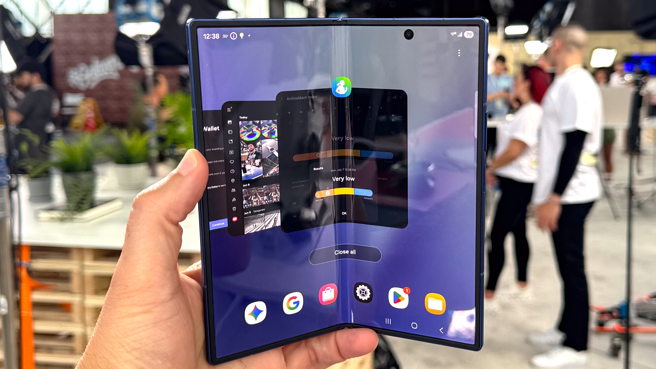 Galaxy Z Fold 7 shown during Samsung hands on event
