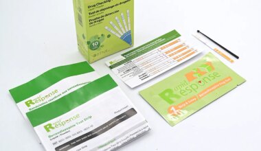 A photo of benzodiazepine test strips.