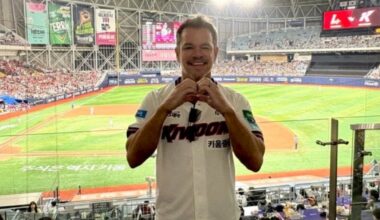 Matt Damon makes surprise appearance at Seoul KBO game during Korea visit for 'The Odyssey'