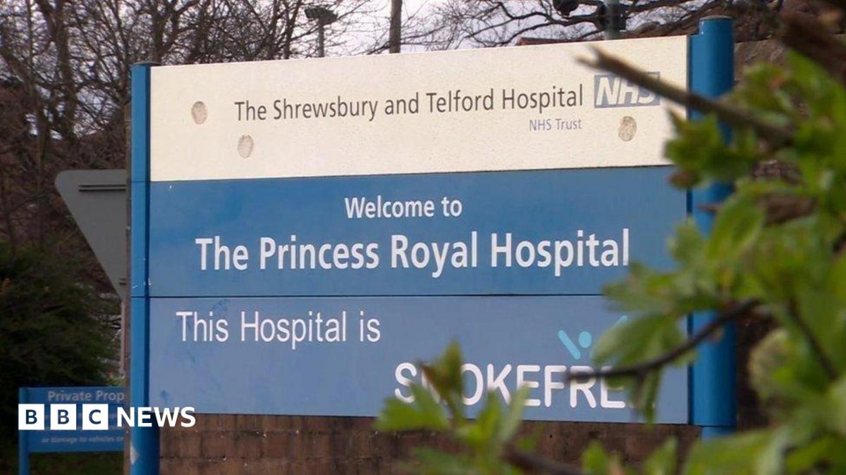 A hospital sign saying the Shrewsbury and telford hospital