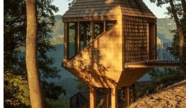 A Barn-Inspired Treehouse in the Italian Alps With a Rope Net Bed